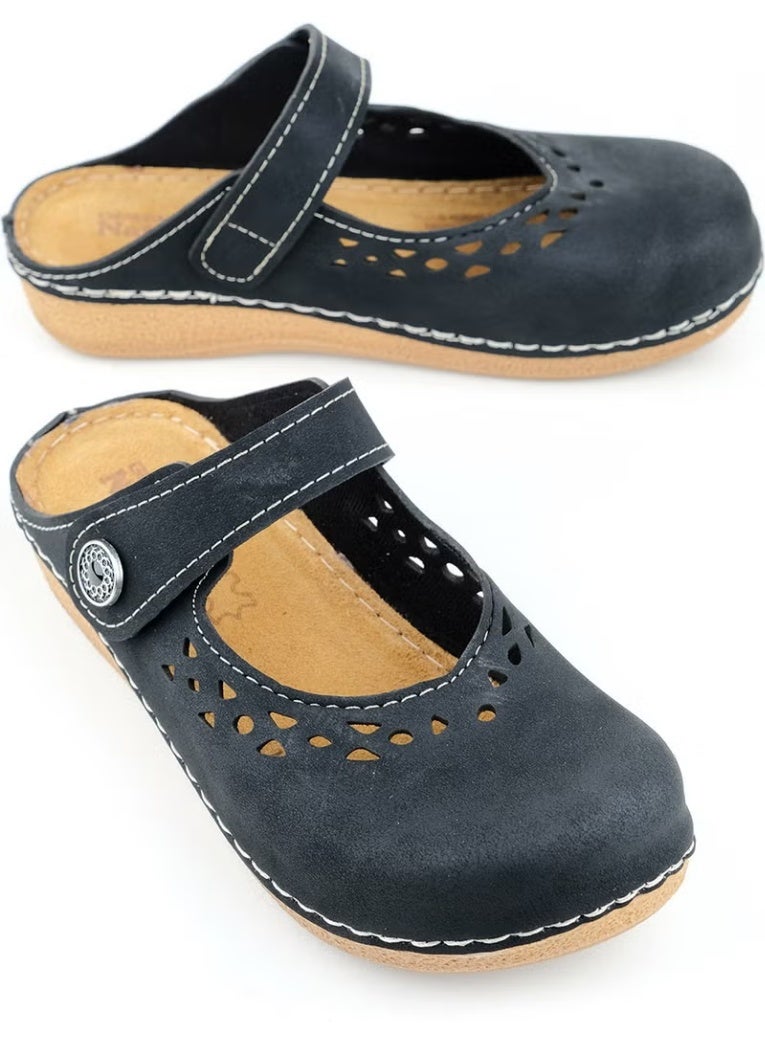 Gezer Summer Women's Insole Genuine Leather Velcro Slippers - Image 1